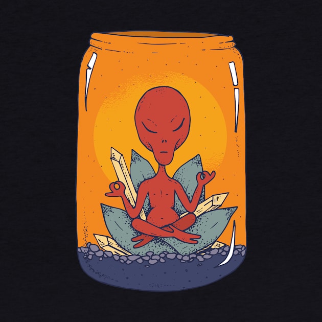 Alien Meditating In A Jar by soondoock